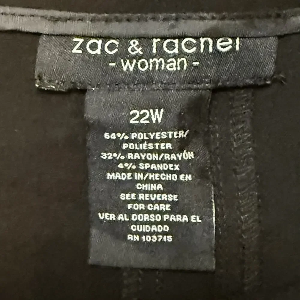 Zac & Rachel Woman Plus Black Comfort Stretch A-Line Knee Length Skirt Size 22W